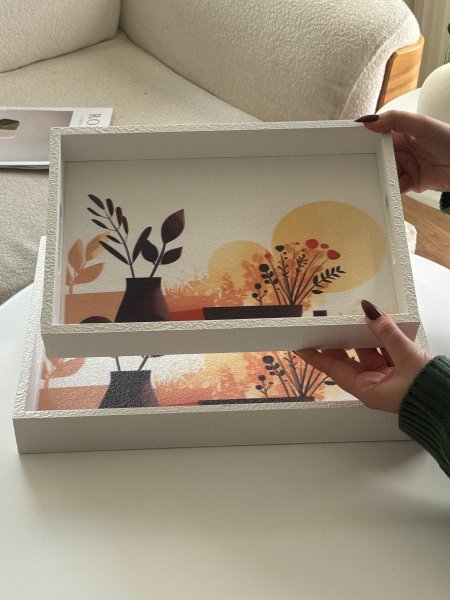 طقم صواني خشب/2