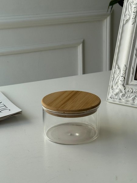 مرتبان مكسرات غطاء بامبو