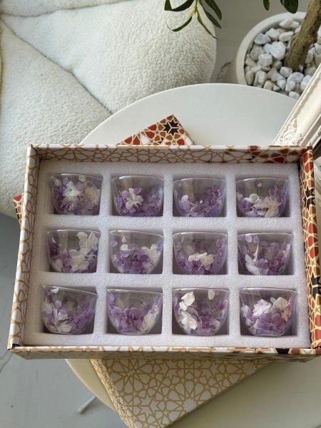 طقم فناجين ساده  دبل جلاس/12