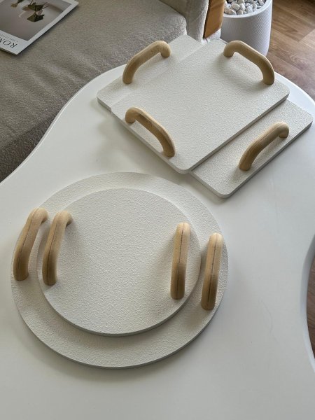 طقم صواني جبصين يد خشب <br> <span class='text-color-warm'>نفذت الكمية (Sold Out)</span>