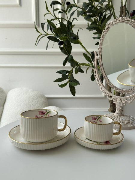 طقم فناجين محزز مورد6+6 <br> <span class='text-color-warm'>نفذت الكمية (Sold Out)</span>