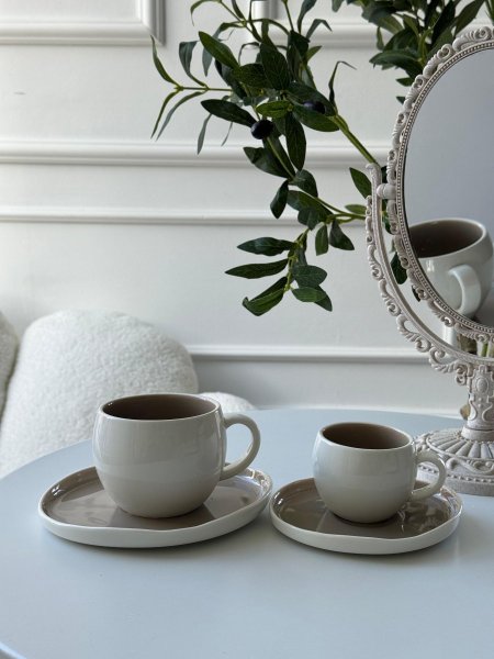 طقم فناجين بورسلان صحن مموج6+6 <br> <span class='text-color-warm'>نفذت الكمية (Sold Out)</span>