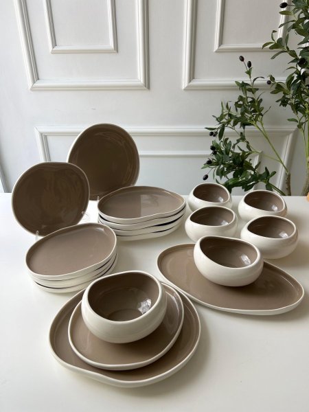 طقم صحون 18 قطعه مموج