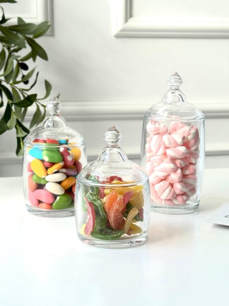 طقم سكريات شفاف 3 قطع