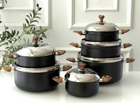 طناجر جرانيت اسود مط