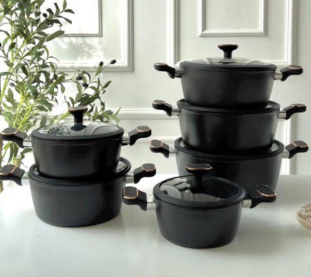 طناجر اليجانت جرانيت اسود مط