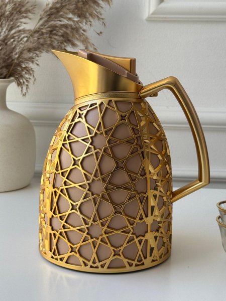 براد قهوه مزخرف مذهب 1 لتر