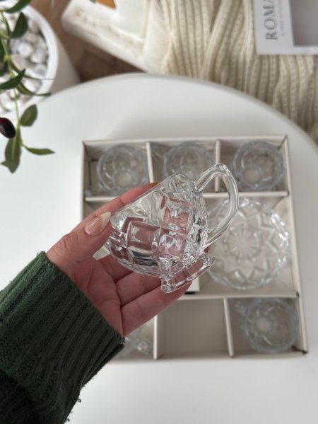 فناجين قهوه شفاف 6+6