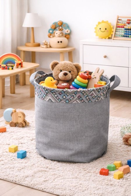 سله غسل قماش مدور (50*40سم)