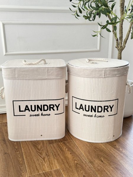 سله غسل قماش ابيض (40*50سم)