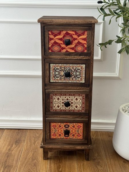 كومودين مغربي 4 جوارير (81*30)سم <br> <span class='text-color-warm'>نفذت الكمية (Sold Out)</span>