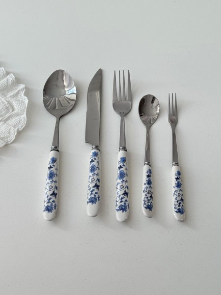 معالق + شوك + سكاكين بورسلان العصفور الازرق