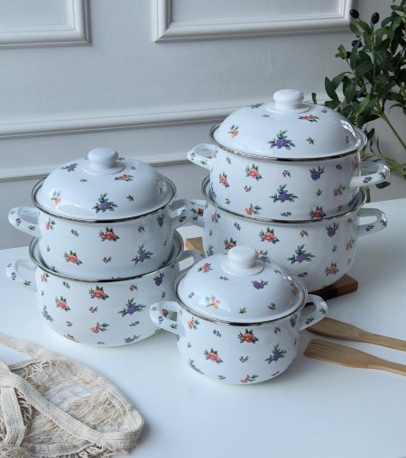 طقم طناجر توتيا مورد 5 قطع (18cm-26cm)