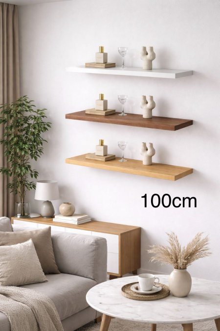 رف رفوف ديكور خشبي (100*24سم)