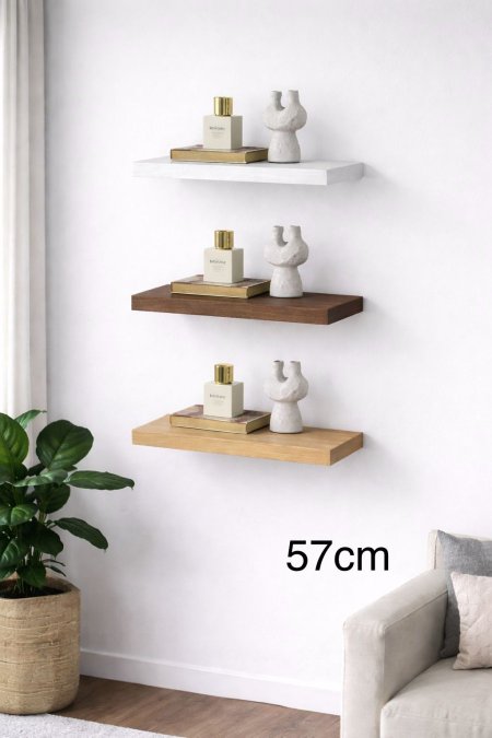 رف رفوف ديكور خشبي (57*24سم)