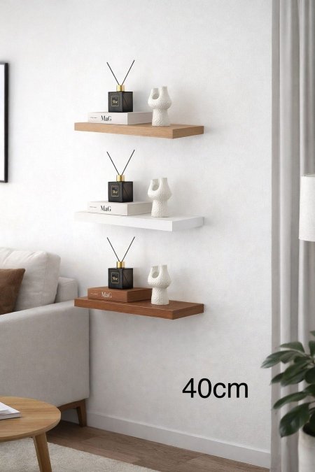 رف رفوف ديكور خشبي (40*24سم)