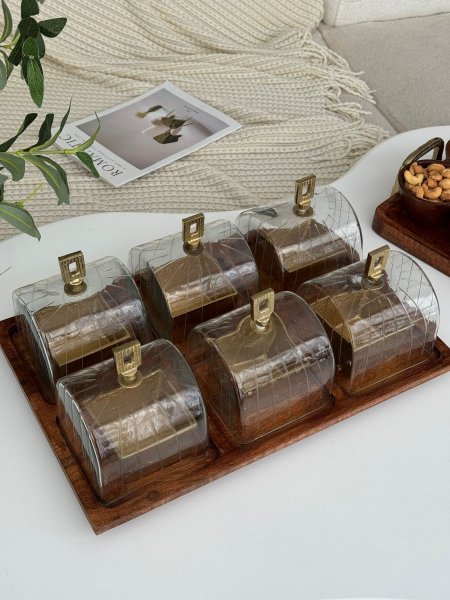 صحون مكسرات مع غطي + صينيه هندي (47*30*16سم)