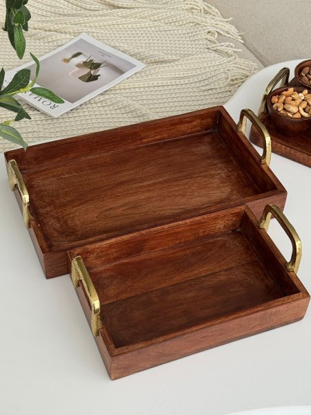 طقم صواني قطعتين هندي (43*25*12+34*2*11سم)