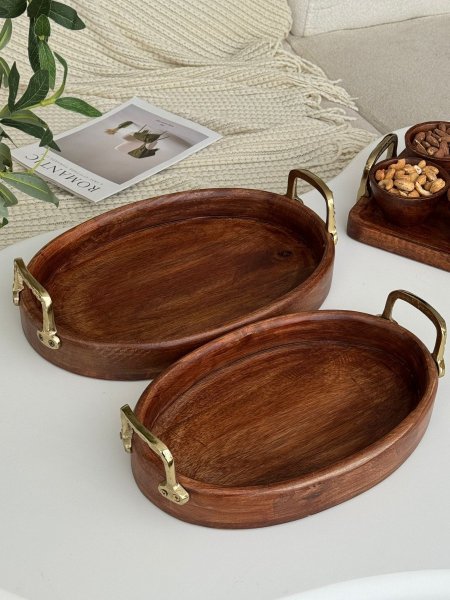 طقم صواني قطعتين هندي (42*27*11+36*22*11سم)