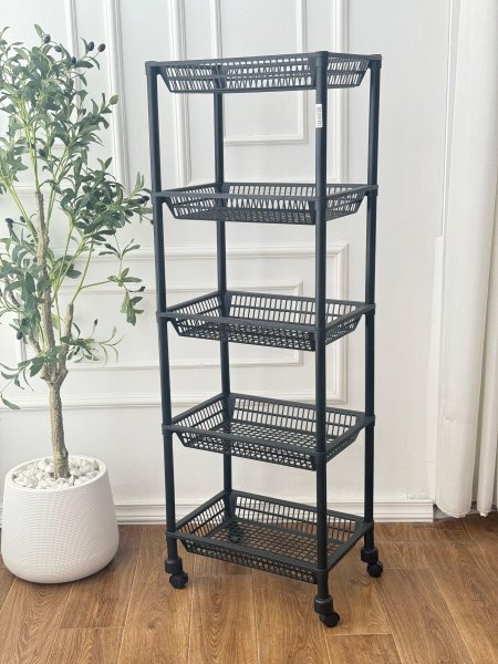 ستاند بلاستيك 5 طبقات متعددة الاستخدام (50*36*123سم)