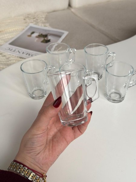 كاسات شاي شفاف فيلا / 6 (155مل)