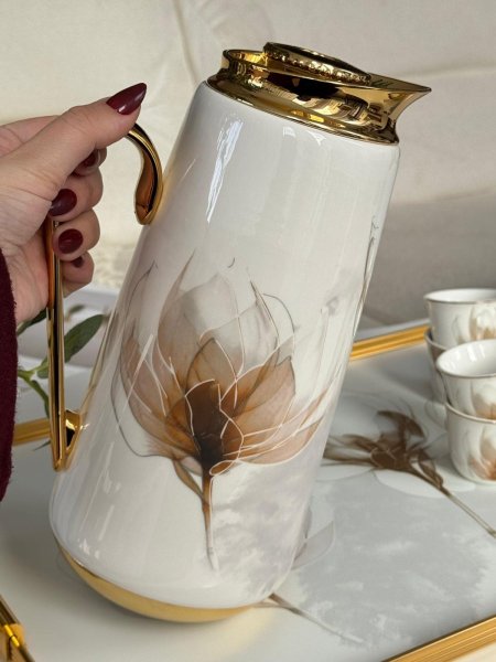 براد قهوه بورسلان مورد مذهب (1 لتر)