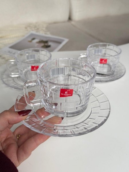 كاسات شاي بلينكماكس مبلط 6+6