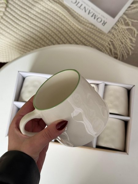 طقم / 6 مج كبير بورسلان