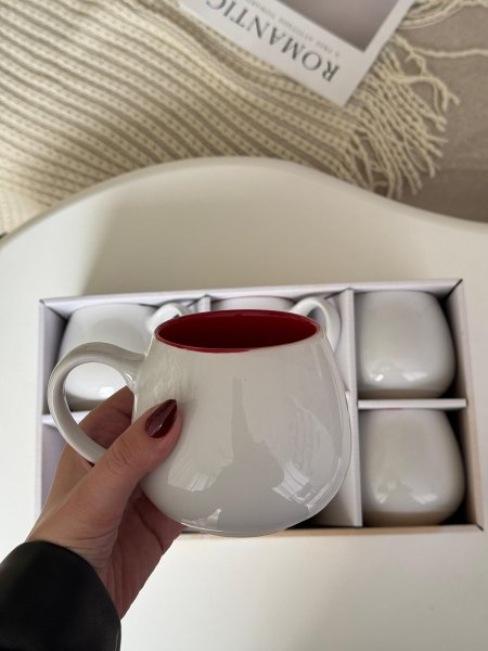 طقم / 6 مج كبير بورسلان