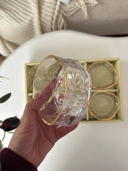 صحون مكسرات مثلج حز ذهبي