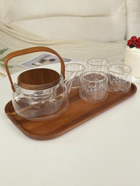 طقم دبل جلاس ابريق+4كاسات+صينيه