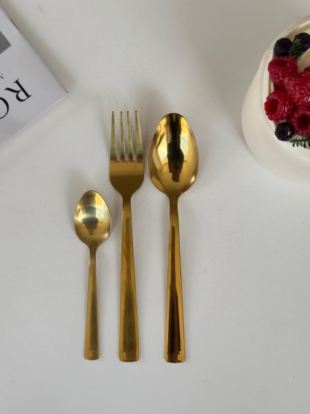 معالق + شوك ذهبي / 6