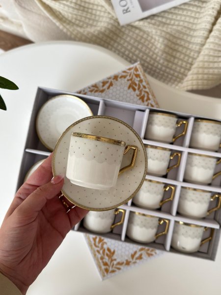 طقم فناجين قهوه 12+12 بورسلان