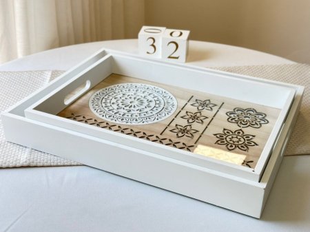 طقم صواني خشب2قطعه مستطيل  - شكل 1 <br> <span class='text-color-warm'>نفذت الكمية (Sold Out)</span>