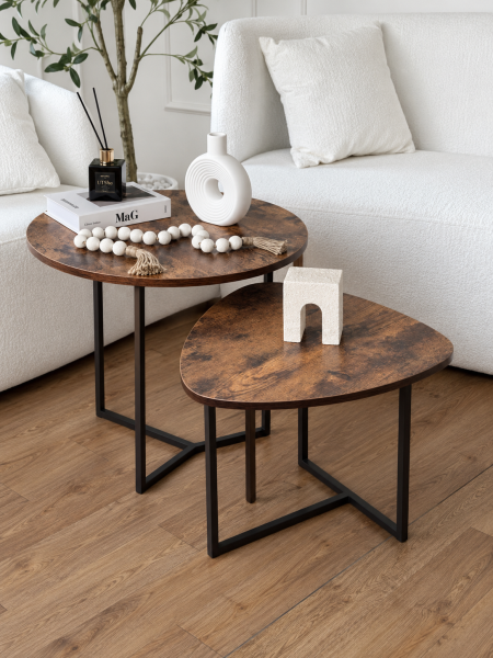 طقم سكملات خشب ومعدن قطعتين (55*45)(47*40 سم)