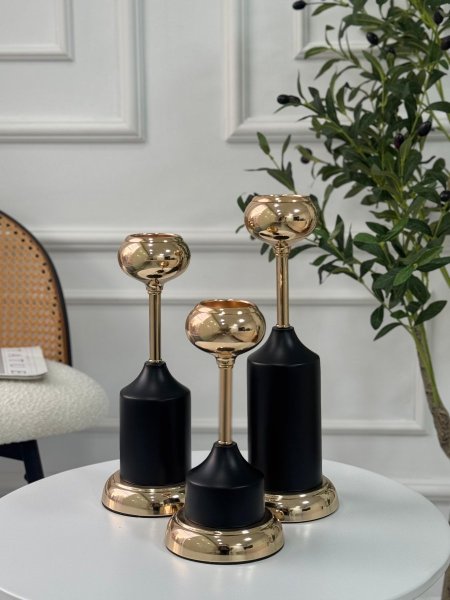 طقم شمعدان اسود/3