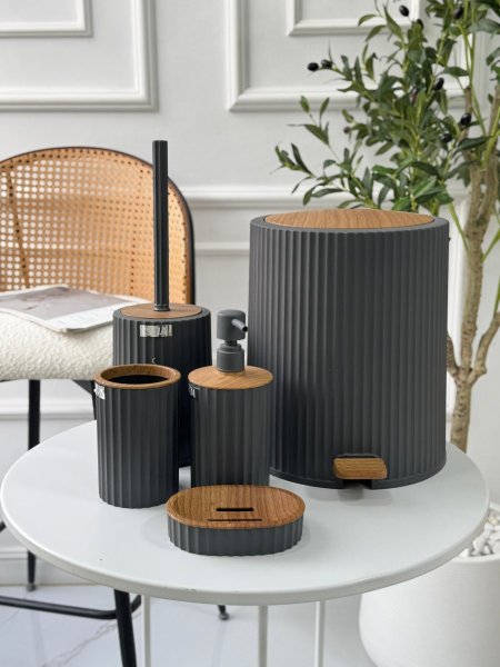 طقم حمام دعسه مدور محزز5قطع