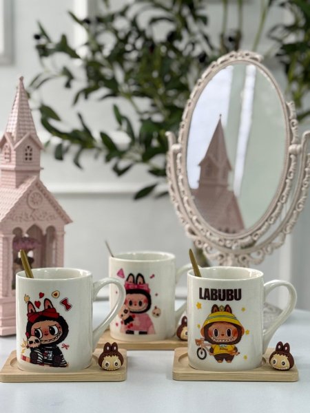 مج لبوبو بورسلان مع صحن بامبو