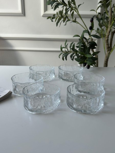 صحون مكسرات شفاف مضلع/6