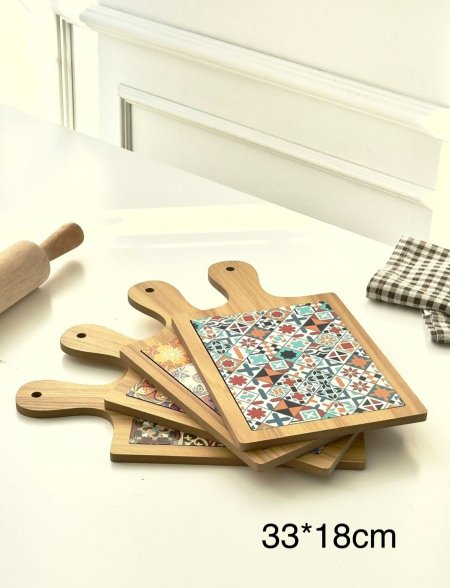 كوستر بيتزا خشب مغربي