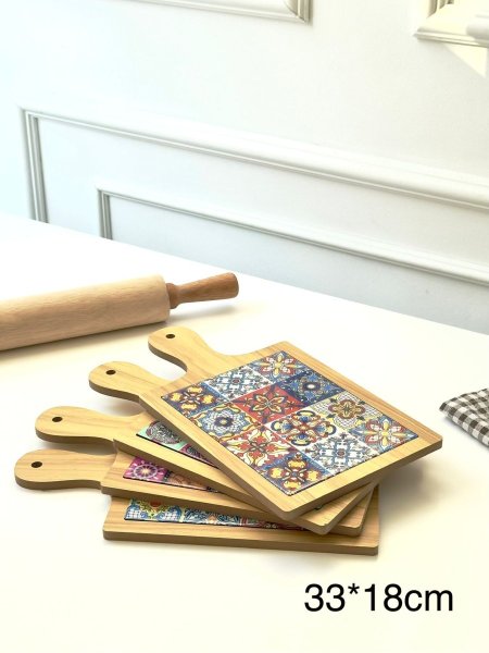 كوستر بيتزا خشب مغربي