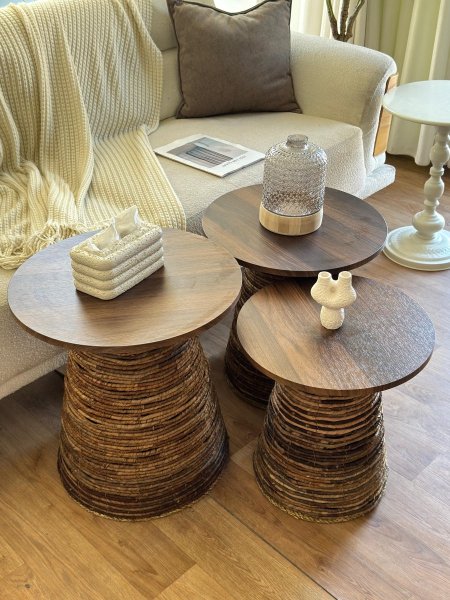 طقم سكملات قش وجه بامبو/3