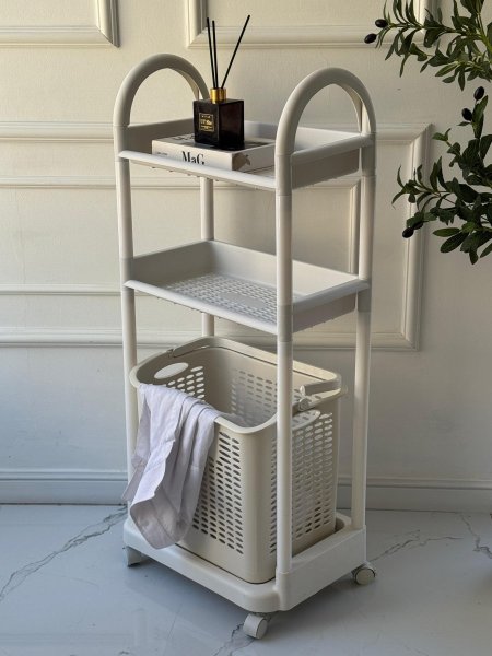 سله غسيل مع رفوف