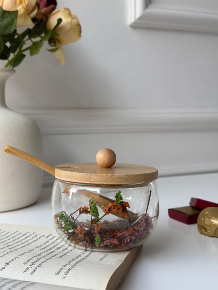 سكريه دبل جلاس مورد +غطا ومعلقه بامبو