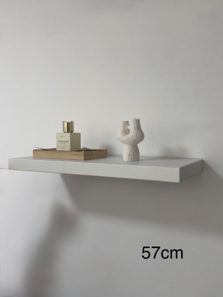 رف ديكور خشب ابيض