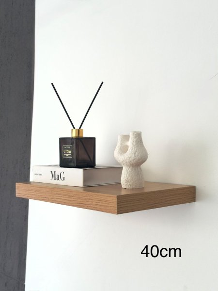 رف ديكور خشب بني فاتح