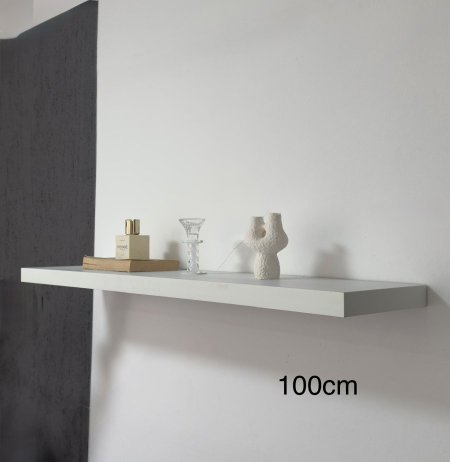 رف ديكور خشب ابيض