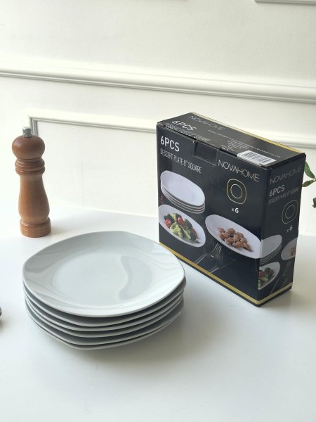 صحن صفح 8 انش مربع ابيض/6