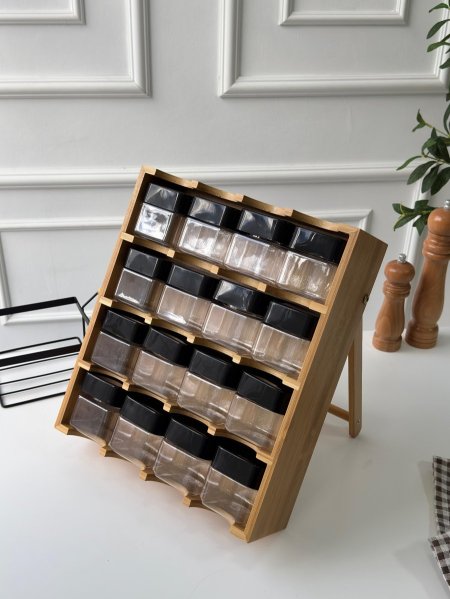 طقم بهار/16 علب بلاساتيك اكرلك مع ستاند